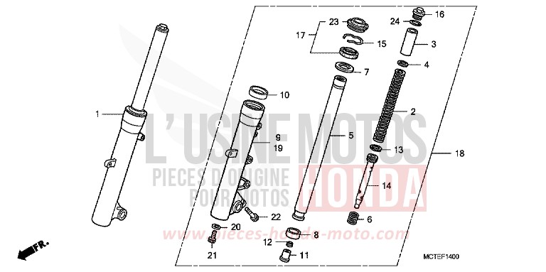 FOURCHETTE AVANT de SILVER WING PEARL CYBER BLACK (NHA42) de 2006